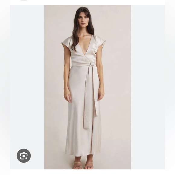 Bec and Bridge Dreamer Wrap Dress in Sand - Picture 2 of 9